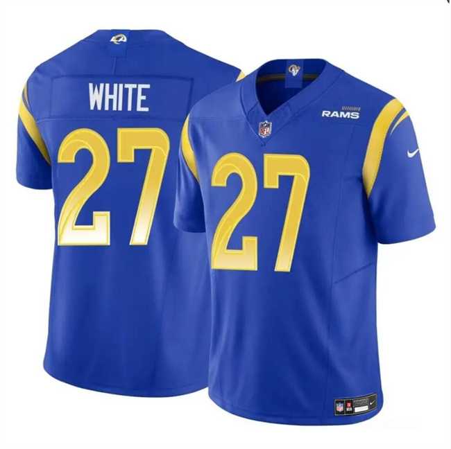 Men & Women & Youth Los Angeles Rams #27 TreDavious White Blue 2024 F.U.S.E. Vapor Untouchable Football Stitched Jersey